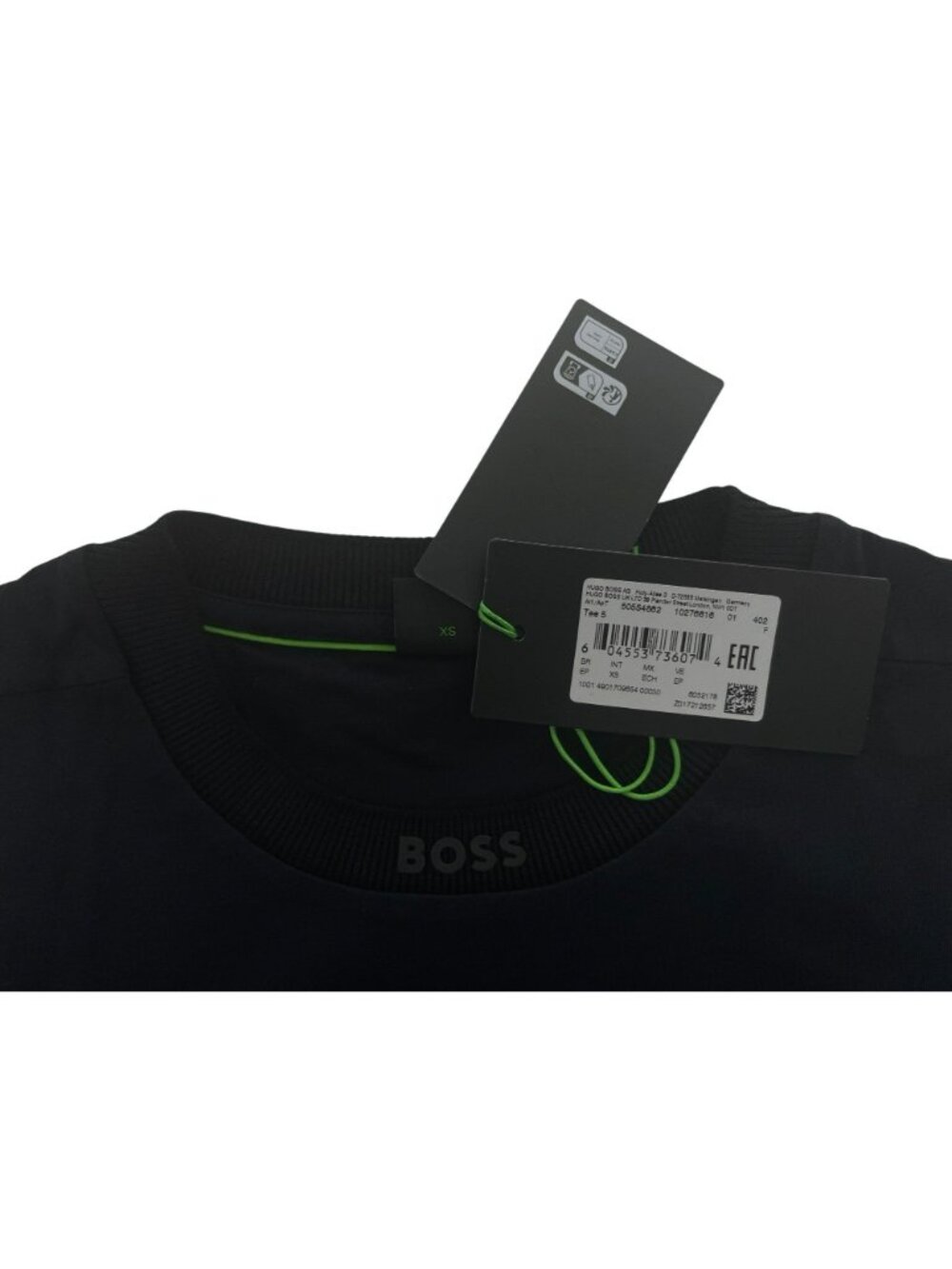 Hugo Boss Tee 5 Shirt Jet Black Cotton Blend Casual Crewneck Tee Men's Sz XS NEW - Picture 5 of 6